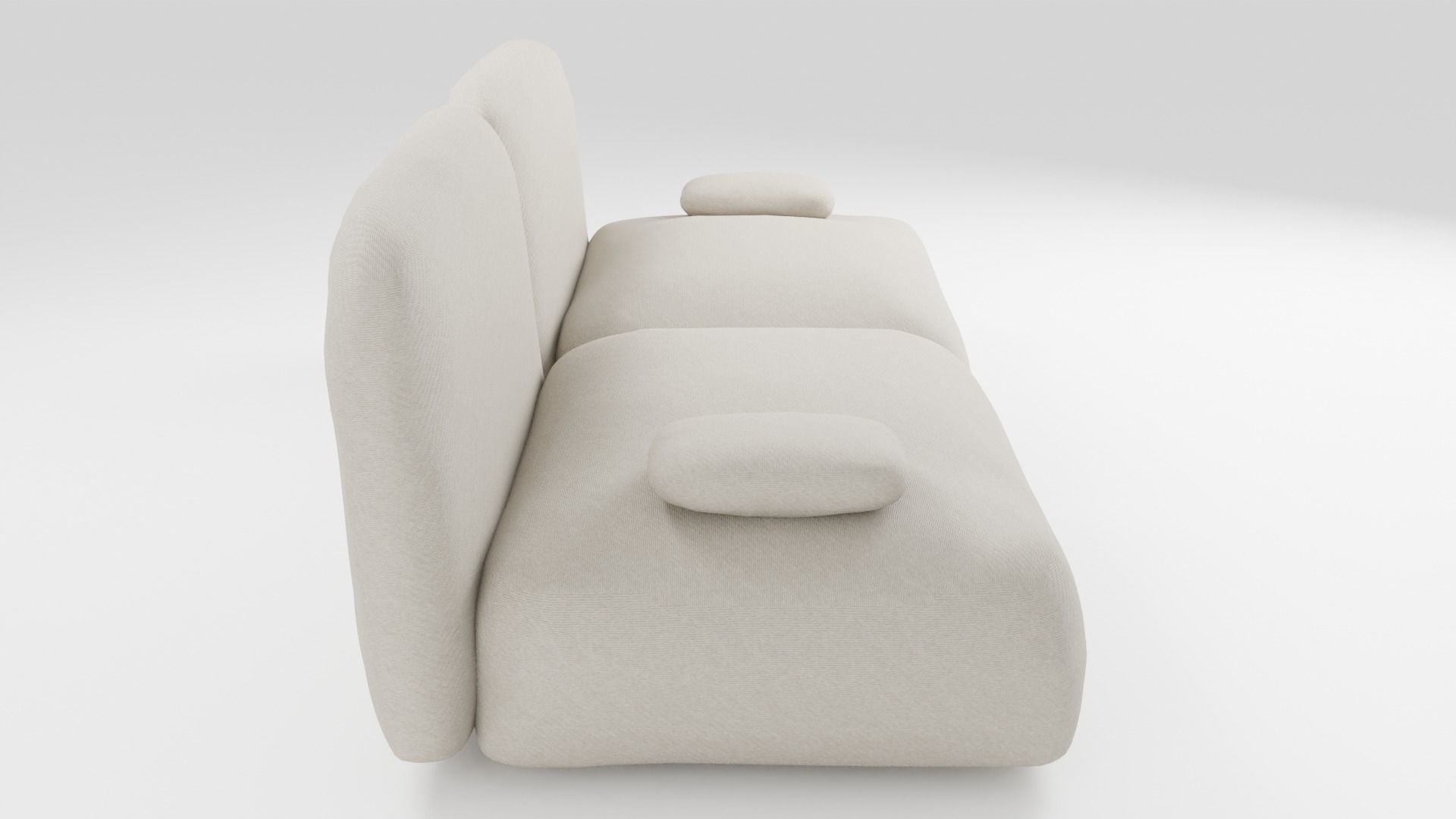 Soft sofa upholstered in pleasant fabric 3D model_1