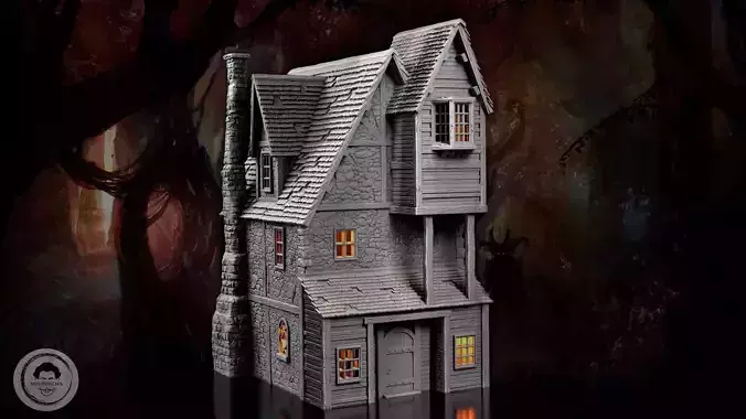 Two-storey house 3D print model
