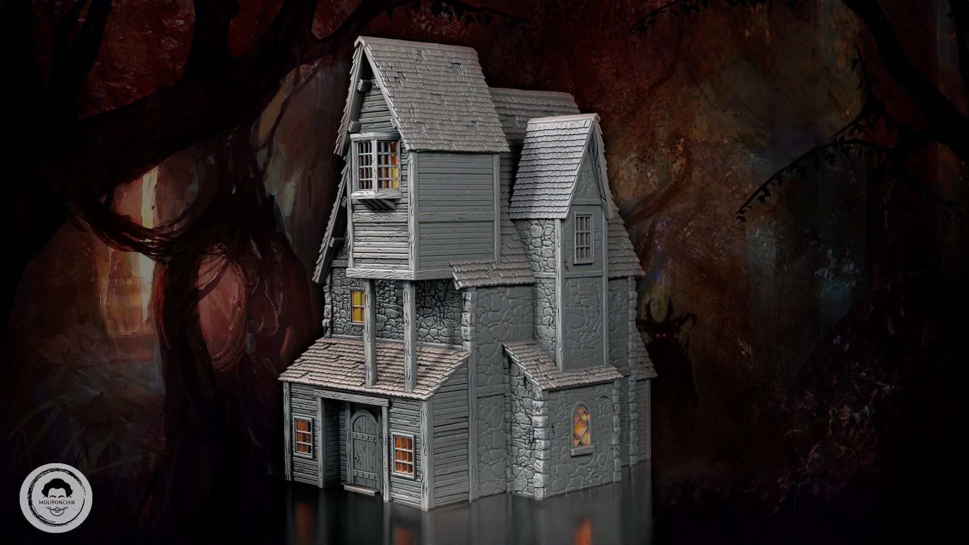 Two-storey house 3D print model_2