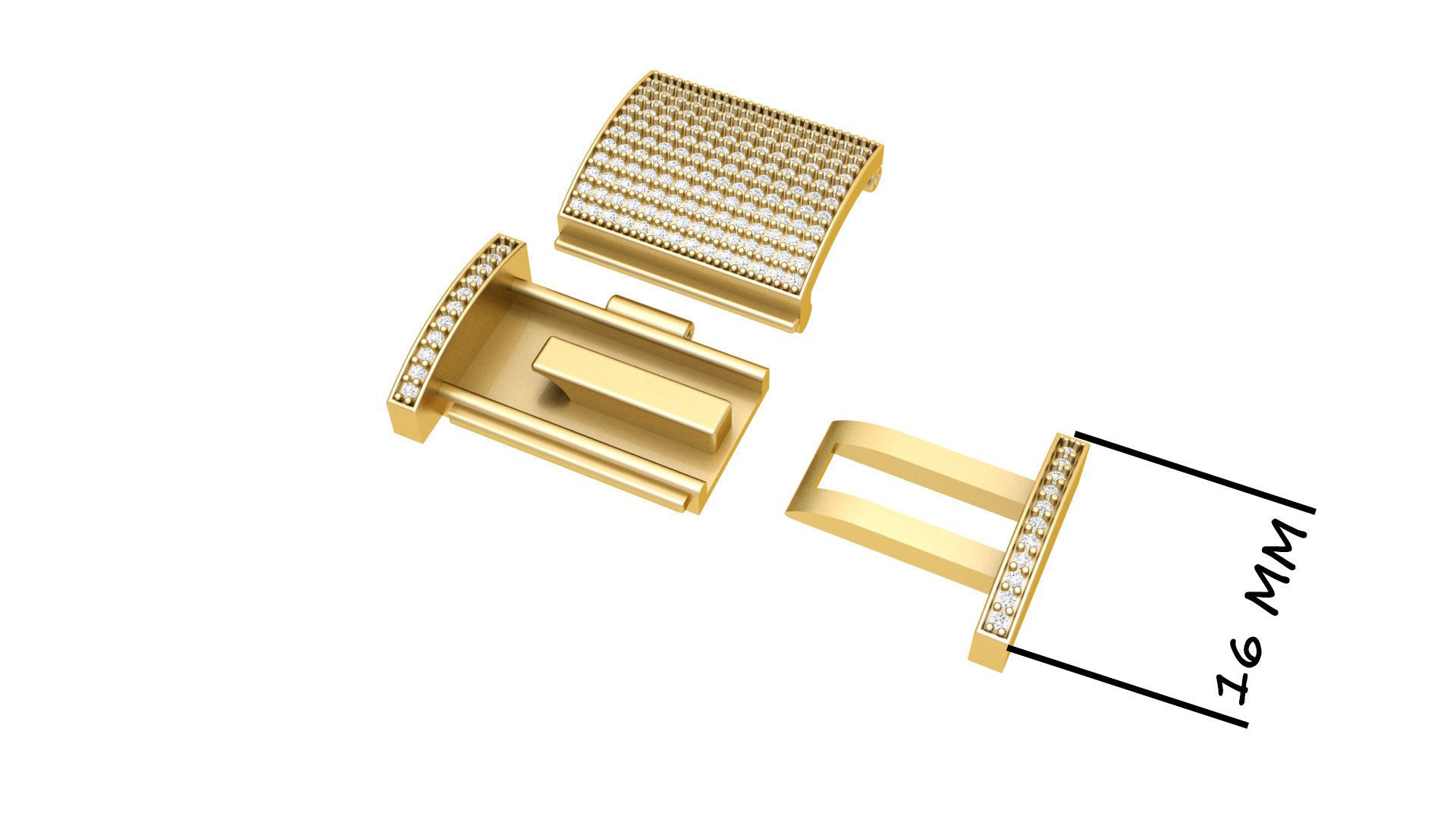 16 MM Diamond Bracelet Lock Box Type 2 3D print model_2