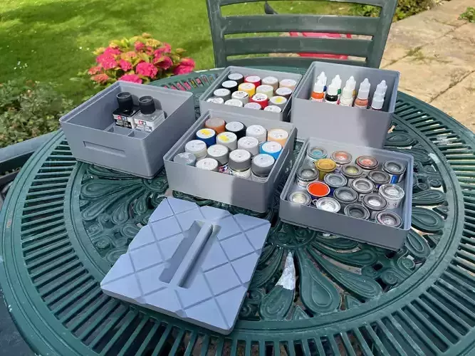 Collection of Paint Storage Boxes 