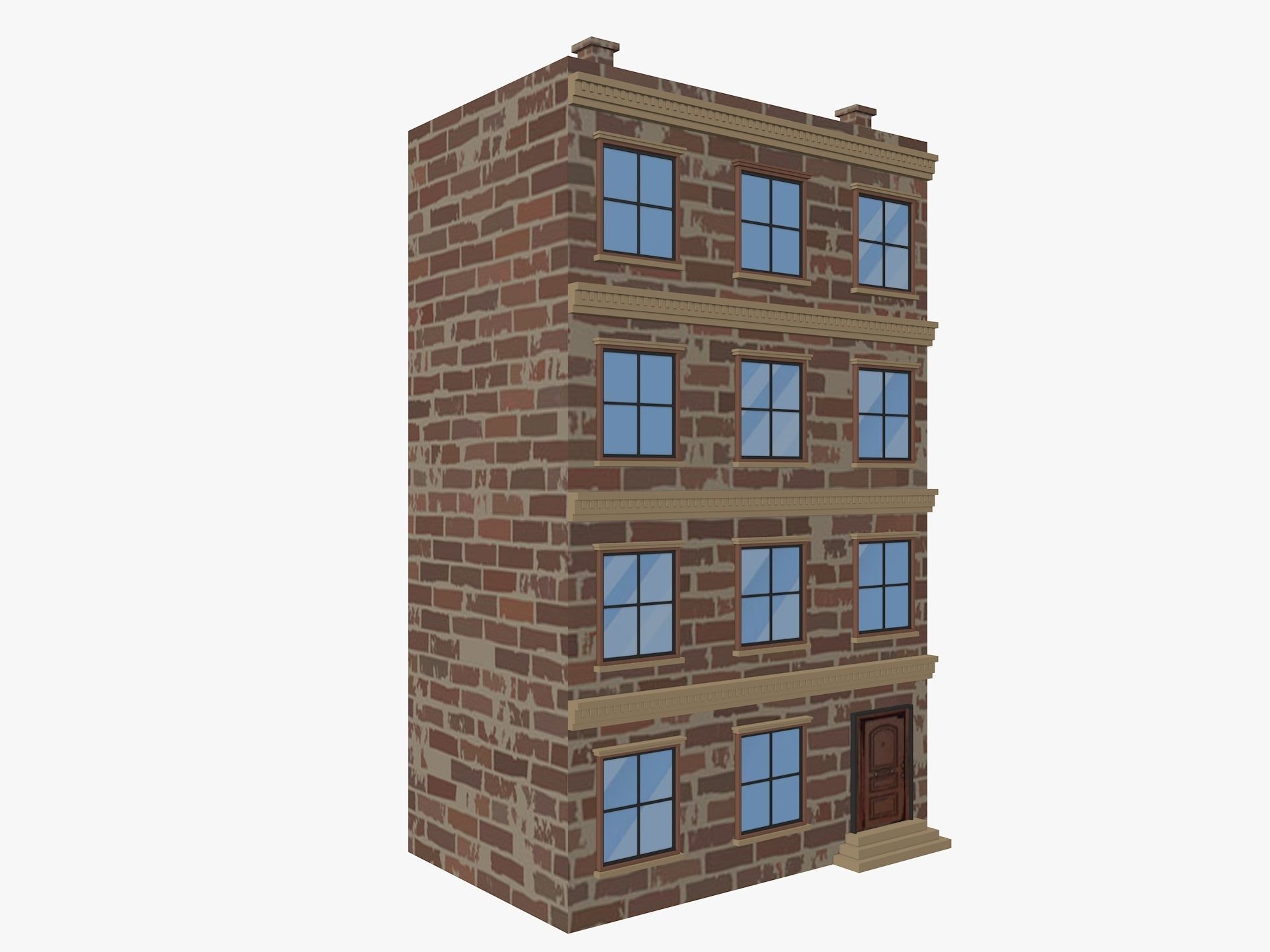 Cartoon Building 5 Low-poly 3D model_1