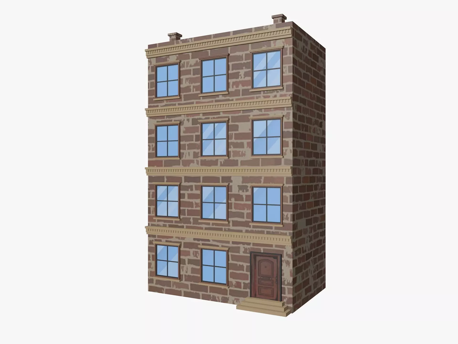 Cartoon Building 5 Low-poly 3D model_0