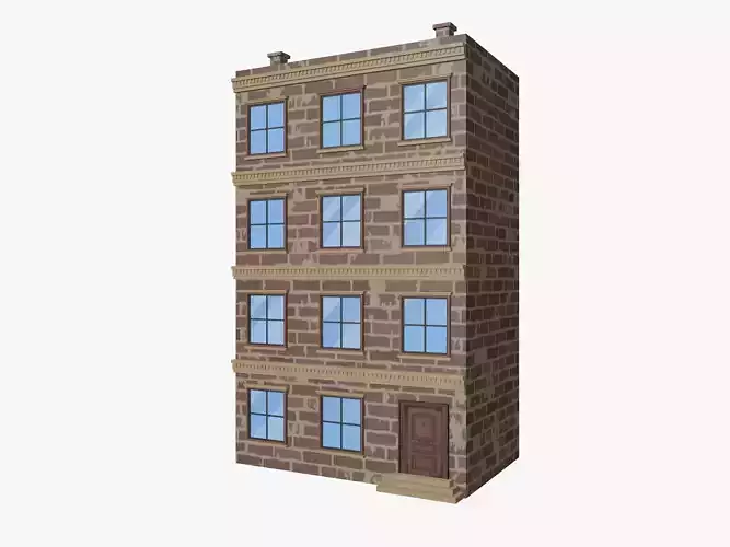 Cartoon Building 5 Low-poly 3D model