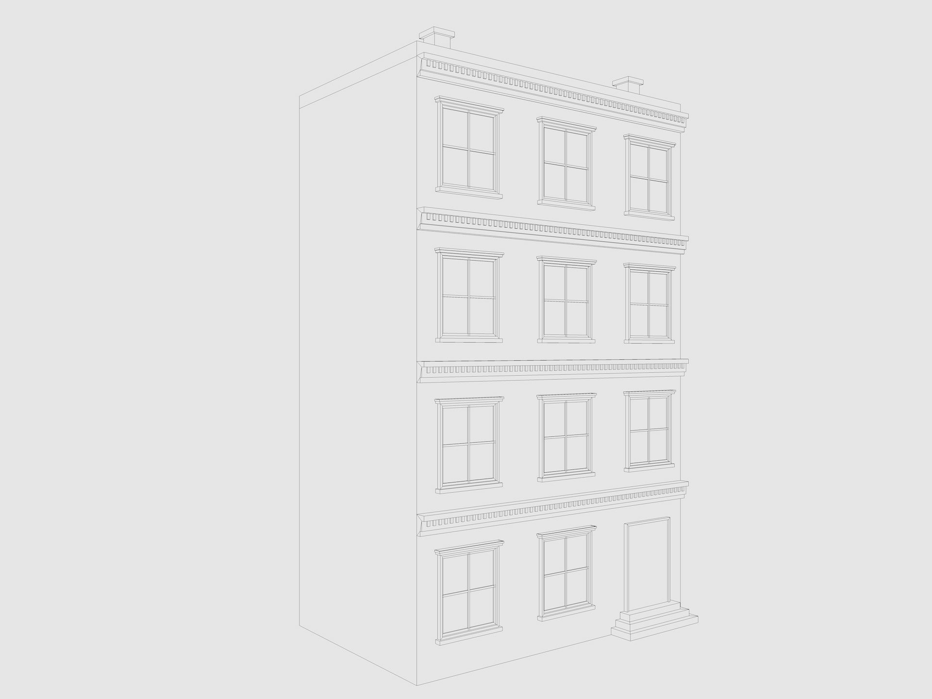 Cartoon Building 5 Low-poly 3D model_6