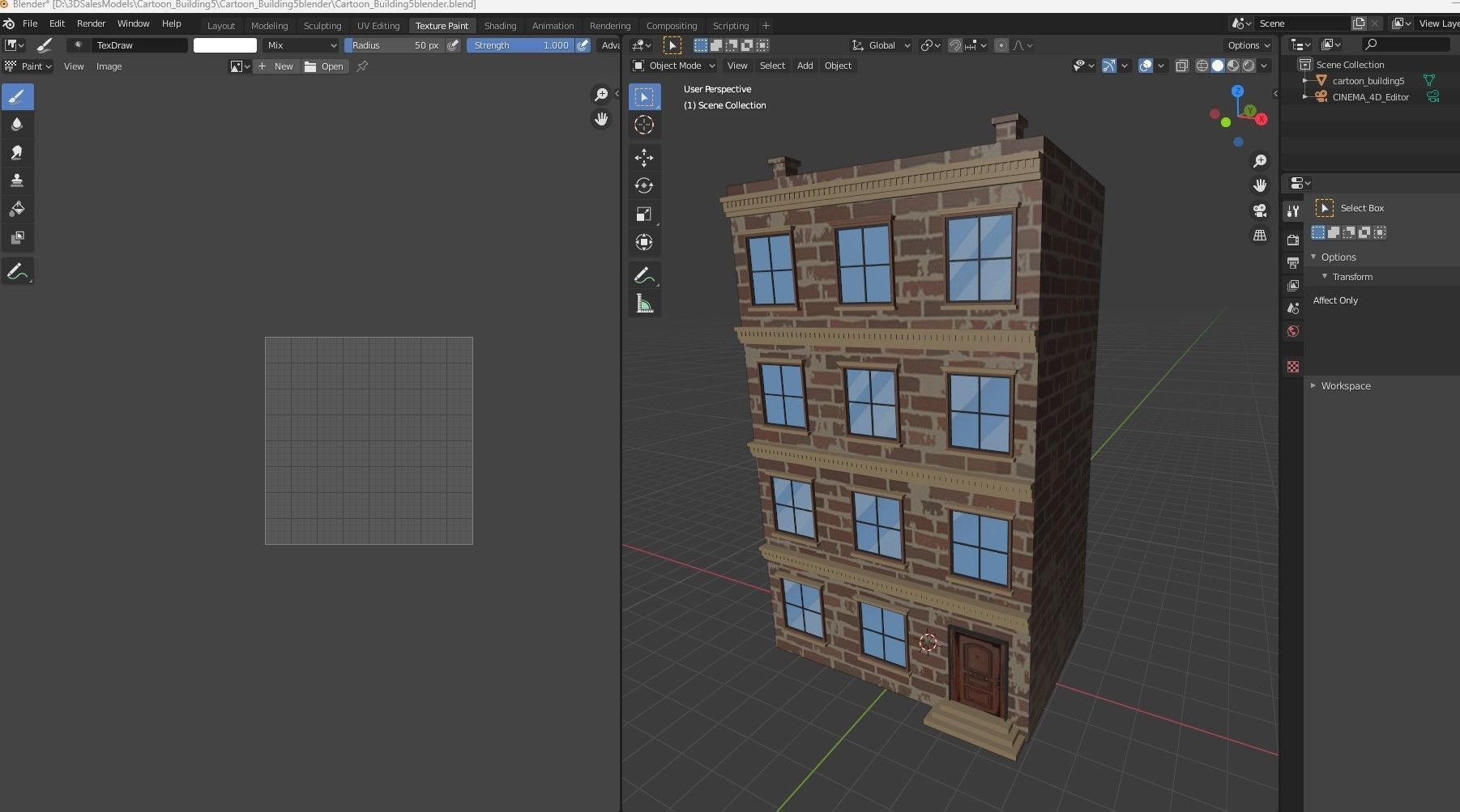 Cartoon Building 5 Low-poly 3D model_12