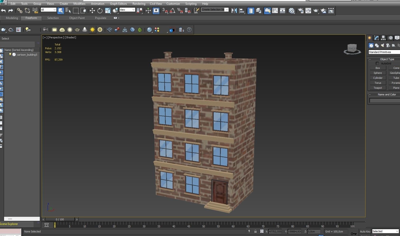Cartoon Building 5 Low-poly 3D model_11
