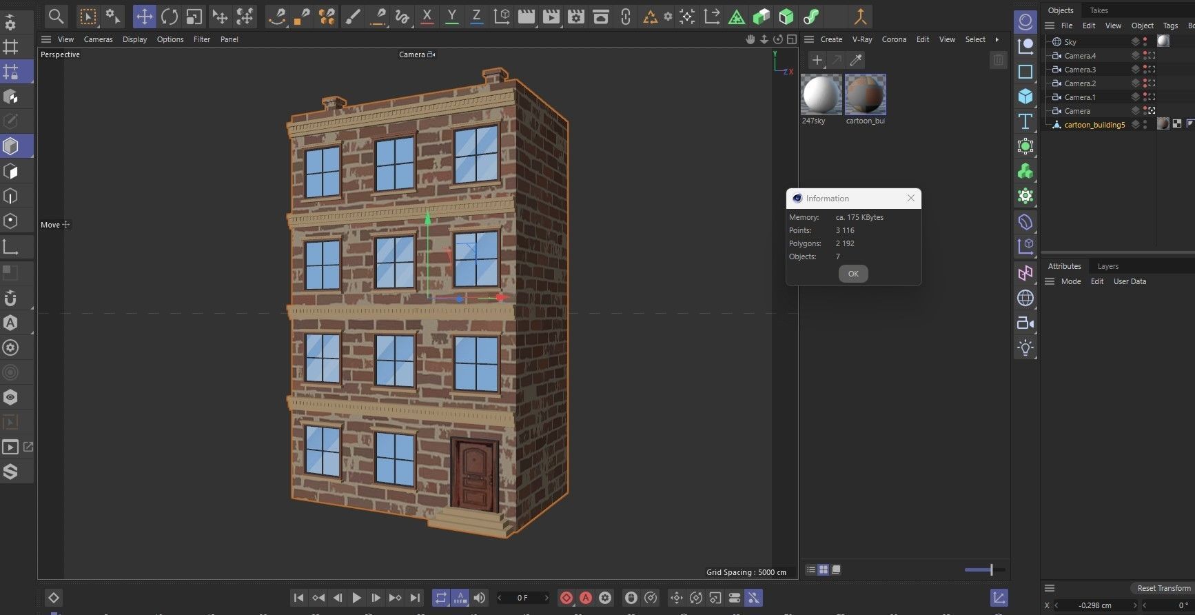 Cartoon Building 5 Low-poly 3D model_10