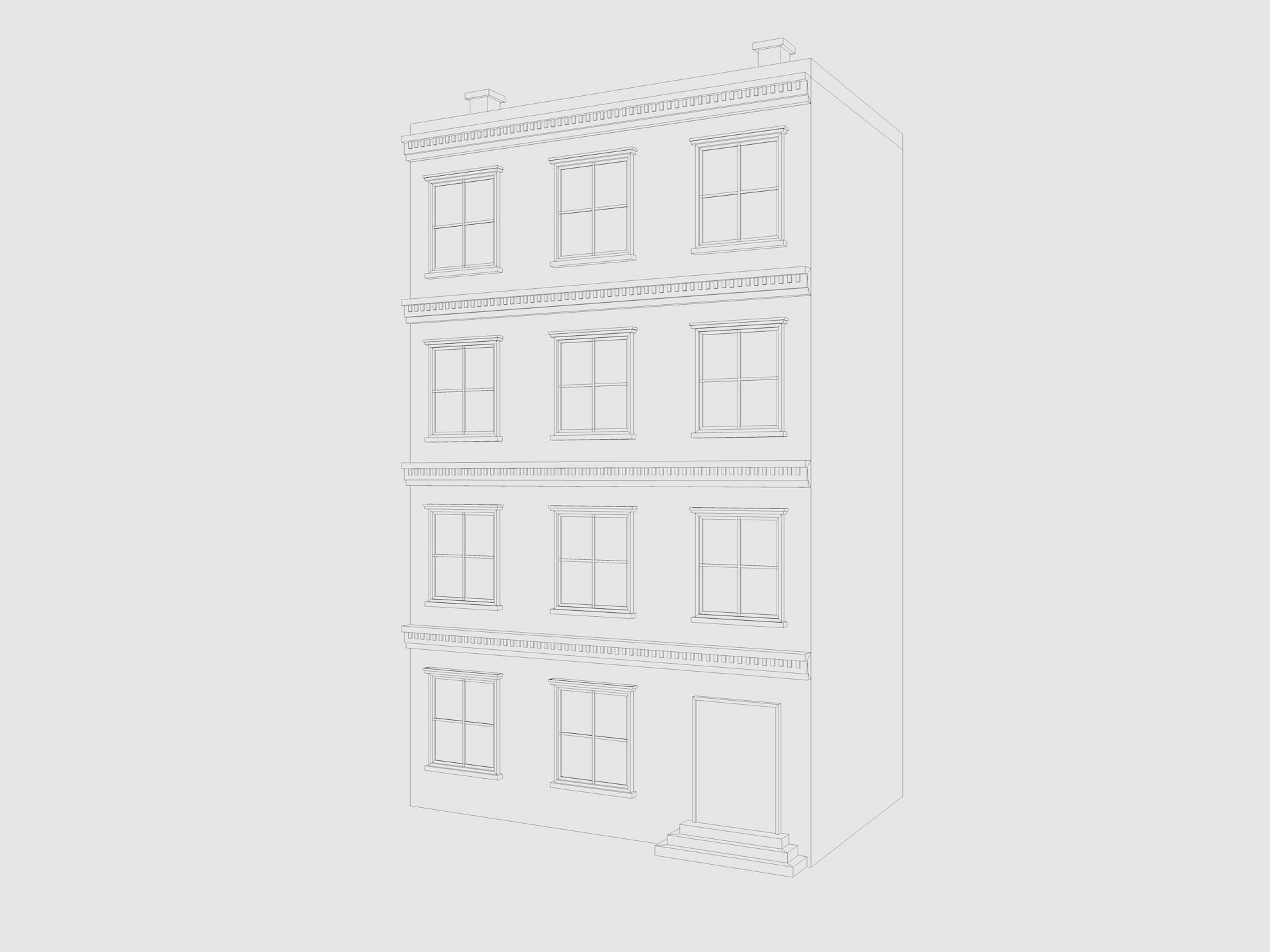 Cartoon Building 5 Low-poly 3D model_5