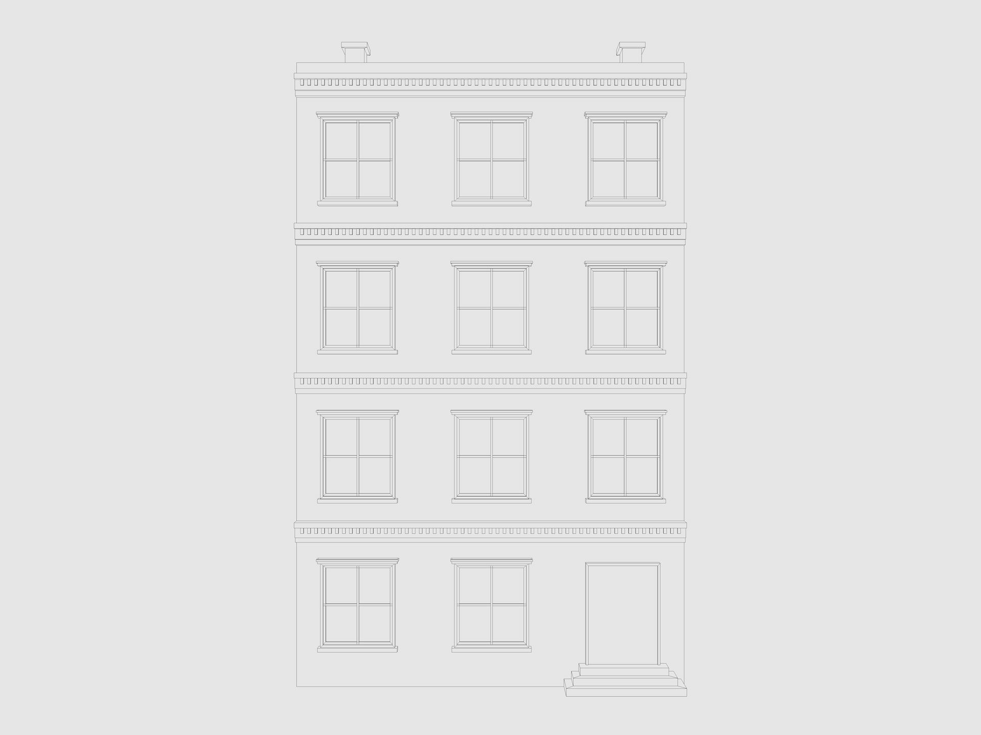 Cartoon Building 5 Low-poly 3D model_7