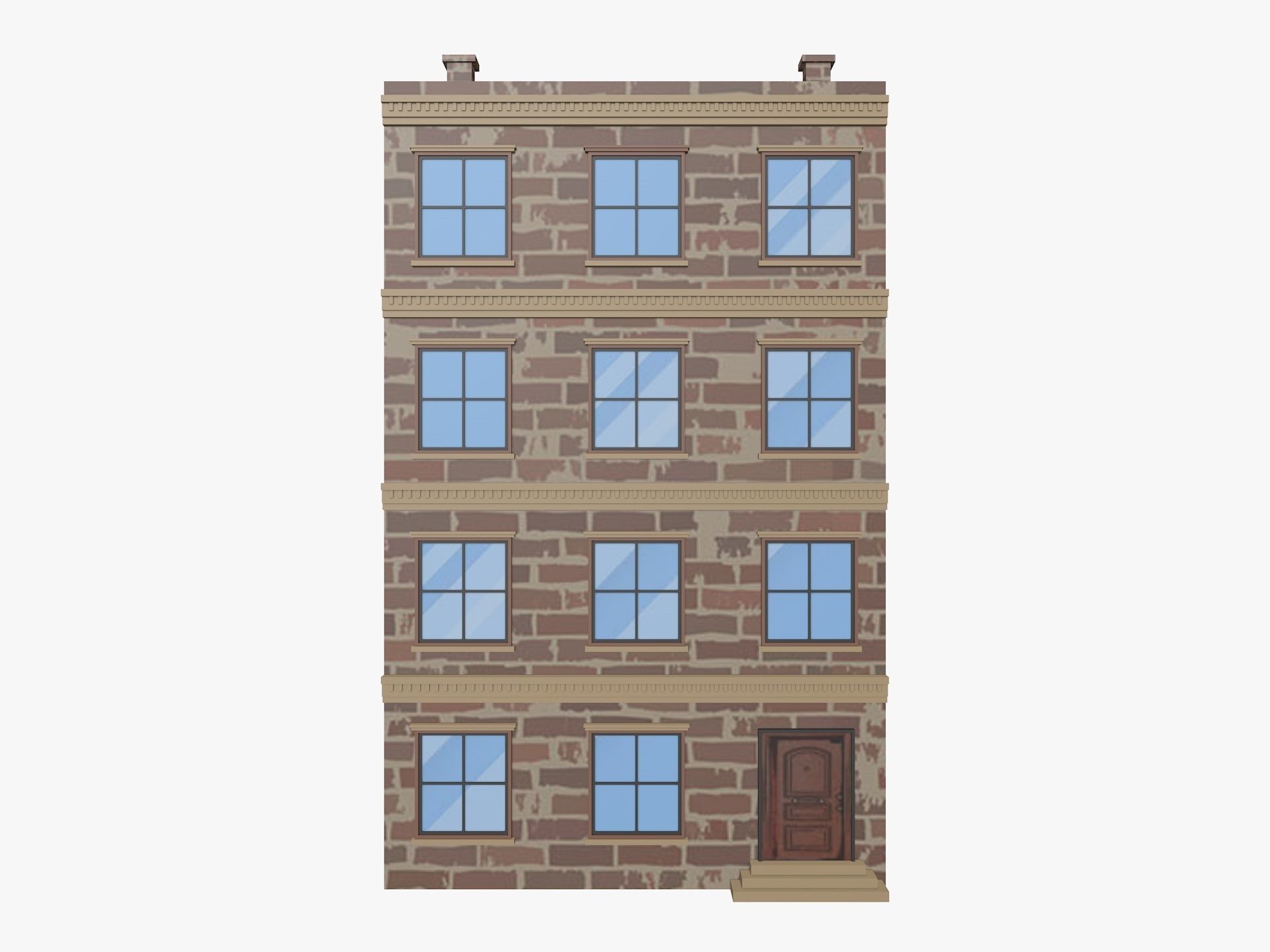 Cartoon Building 5 Low-poly 3D model_2