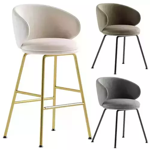 Belle Barstool and Belle Armchair