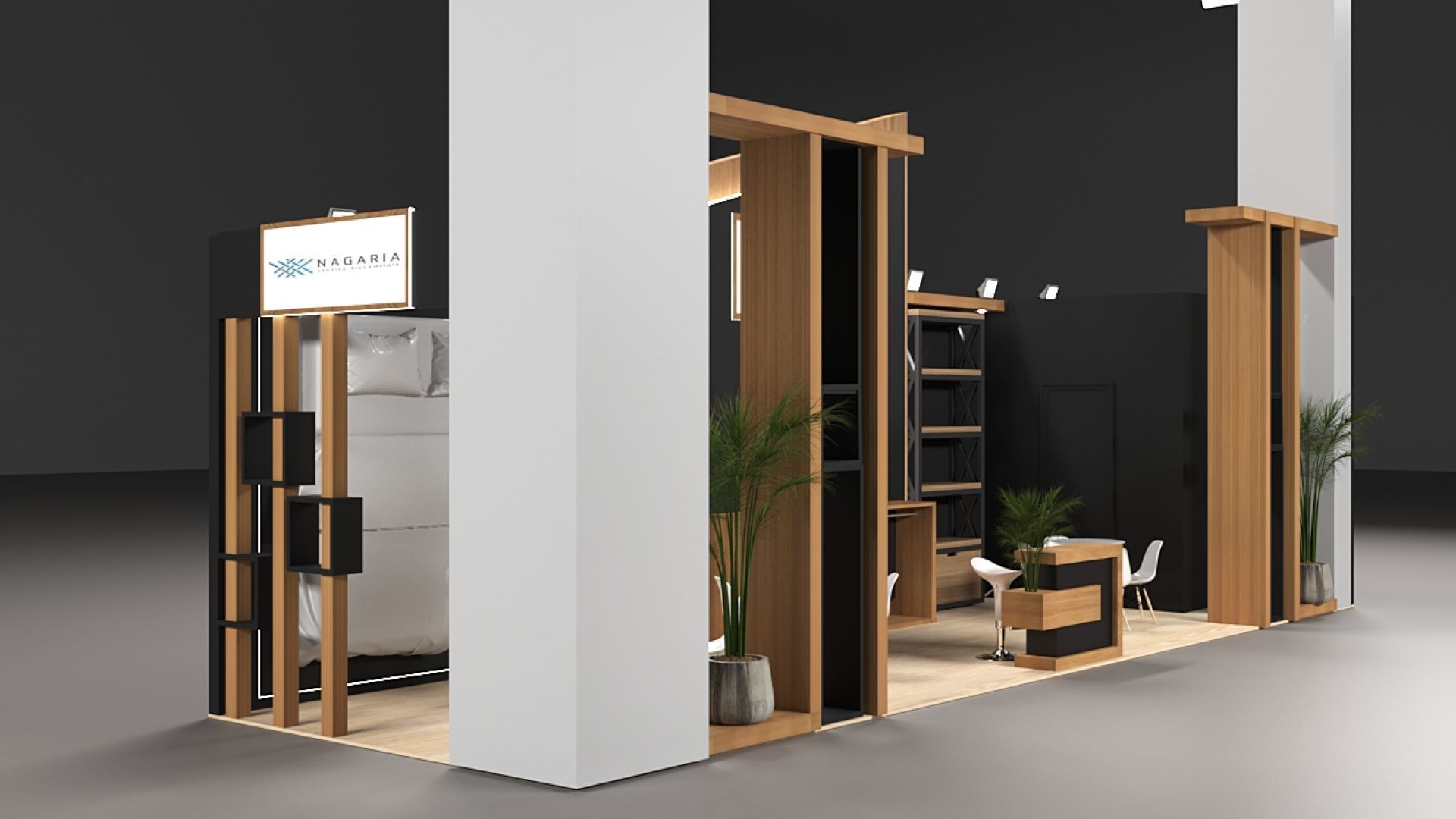 Exhibition booth design for textil fair 3D model_1
