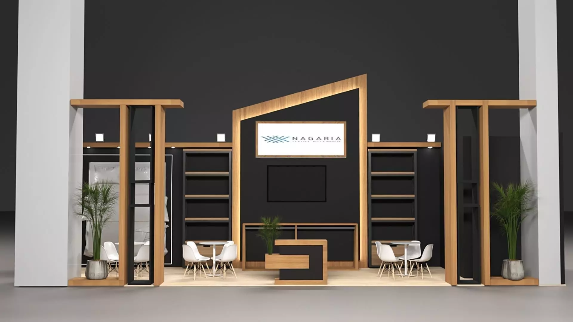 Exhibition booth design for textil fair 3D model_0