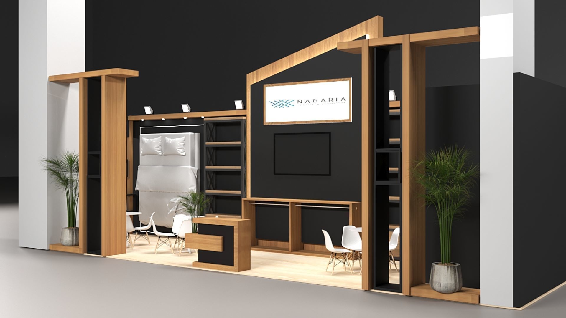 Exhibition booth design for textil fair 3D model_2
