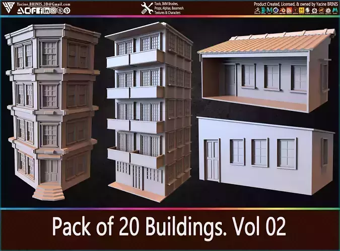 Pack of 20 Buildings Volume 02