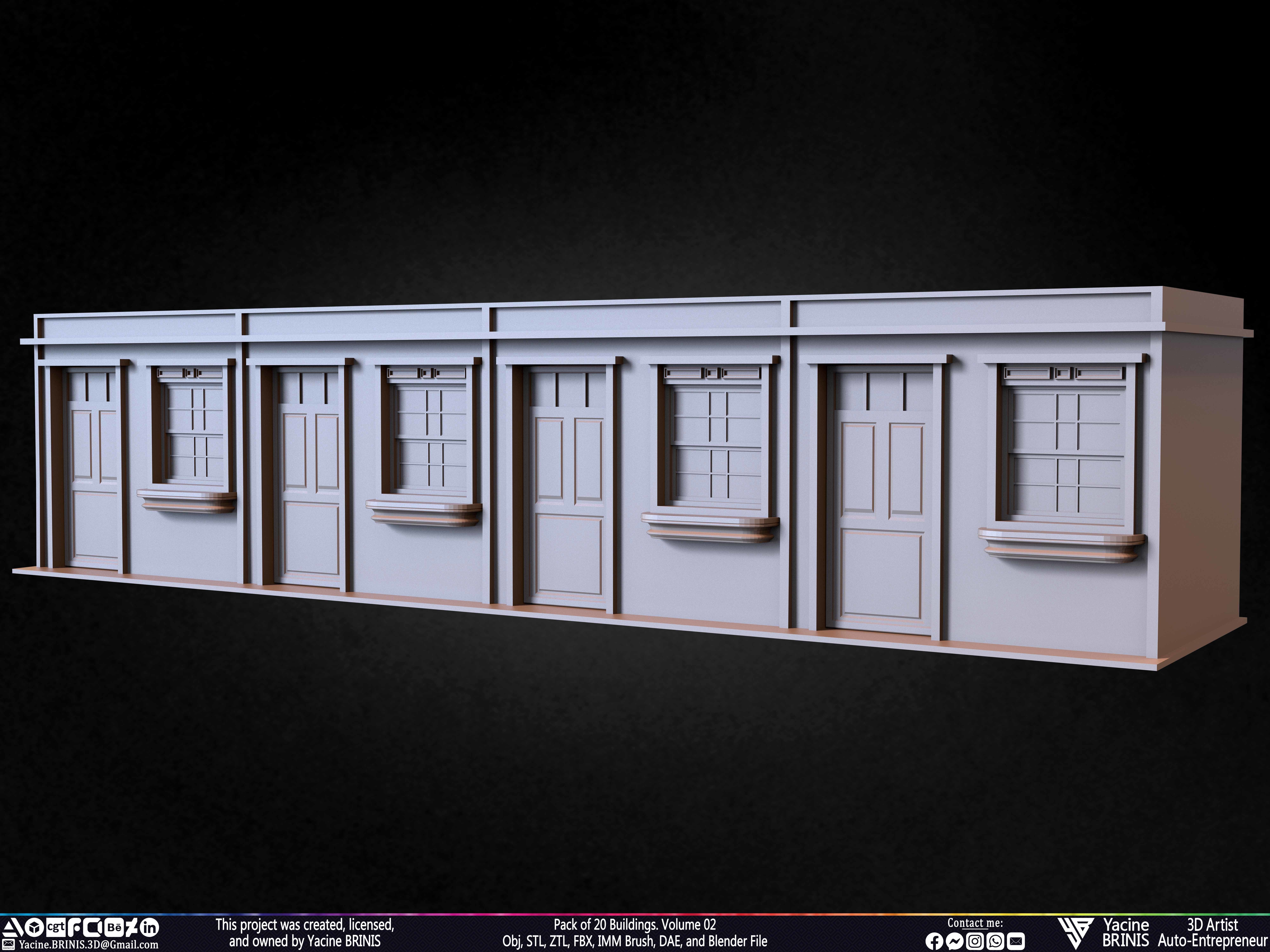 Pack of 20 Buildings Volume 02 Low-poly 3D model_11