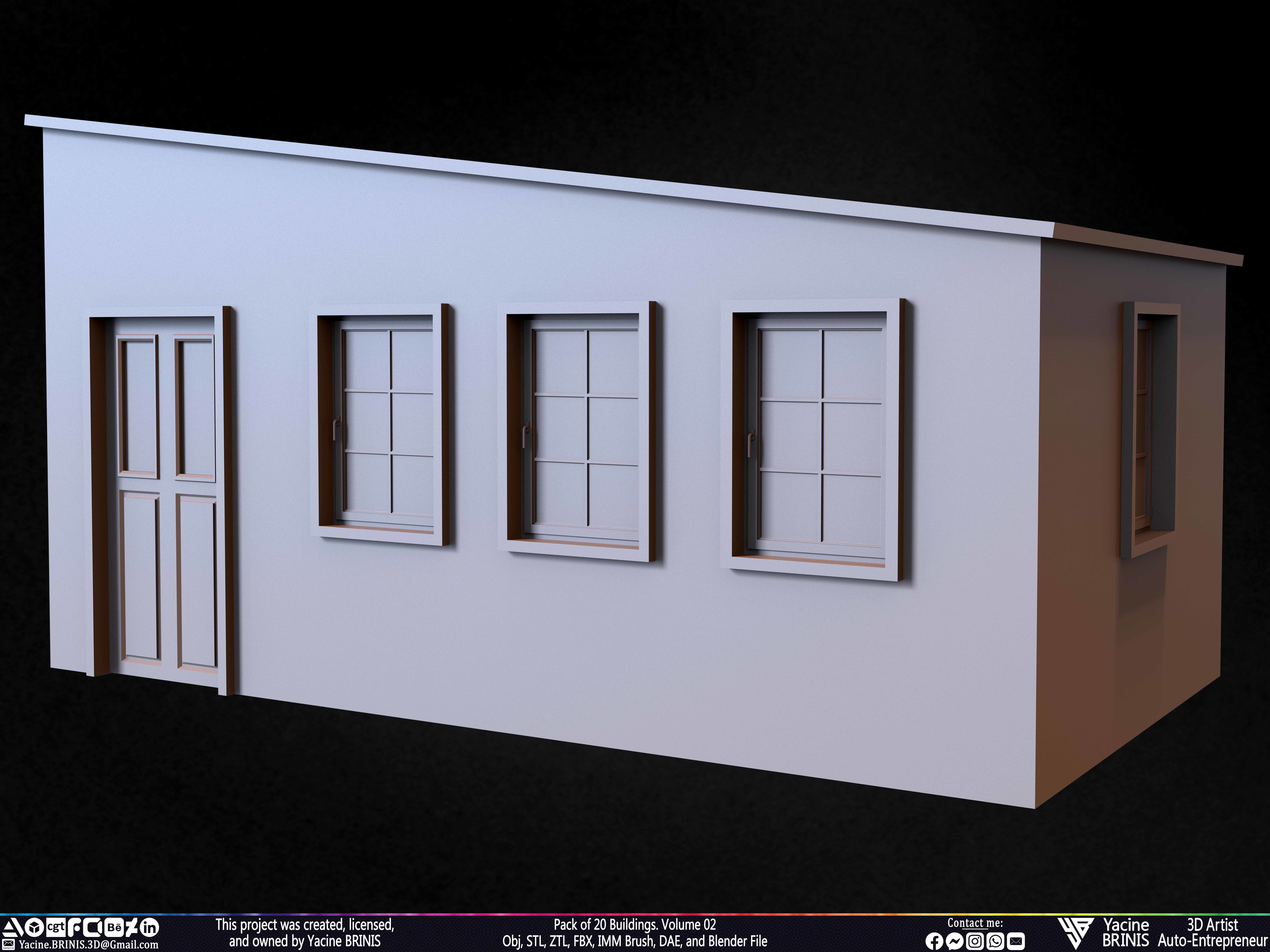 Pack of 20 Buildings Volume 02 Low-poly 3D model_13