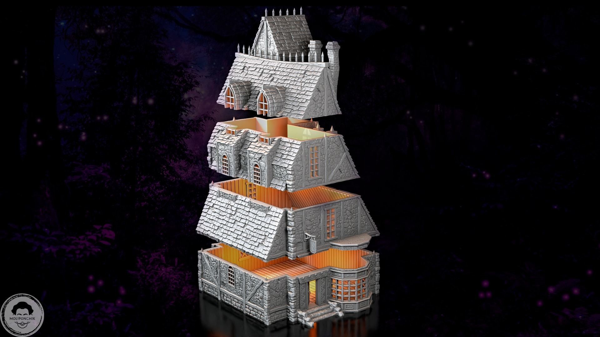 Stone House 3D print model_3