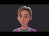Girl in the sport suit - stylized rigged and animated Low-poly 3D model_1