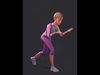 Girl in the sport suit - stylized rigged and animated Low-poly 3D model_4
