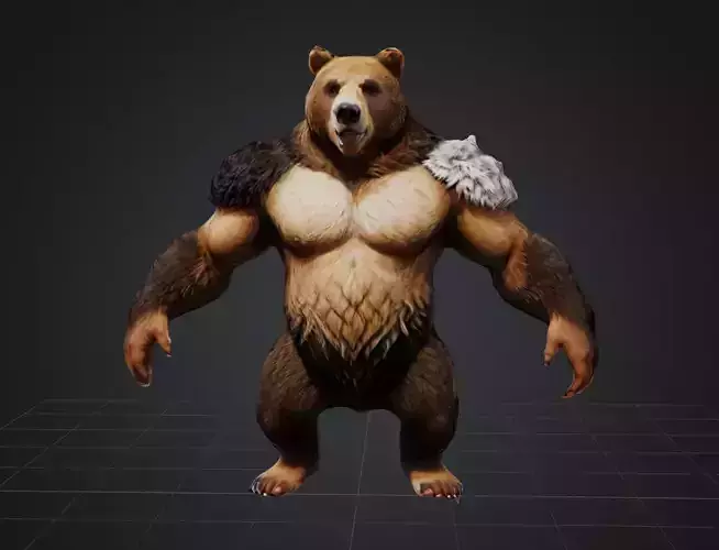 Bear warrior Game Ready FBX 
