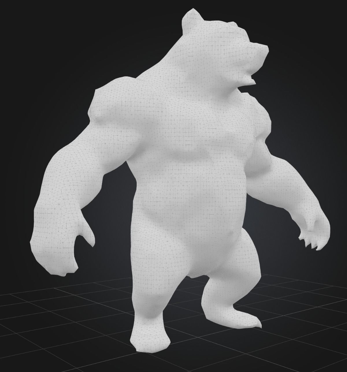 Bear warrior Game Ready FBX  Low-poly 3D model_6