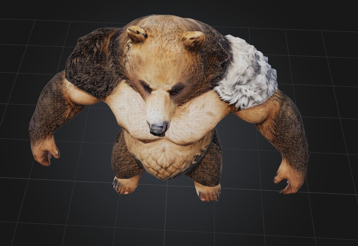 Bear warrior Game Ready FBX  Low-poly 3D model_8