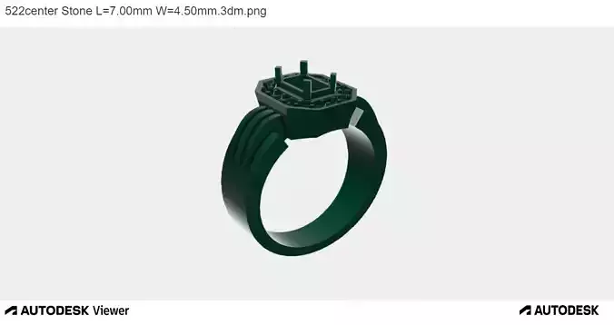 Men Ring with an Emerald Cut Center Stone