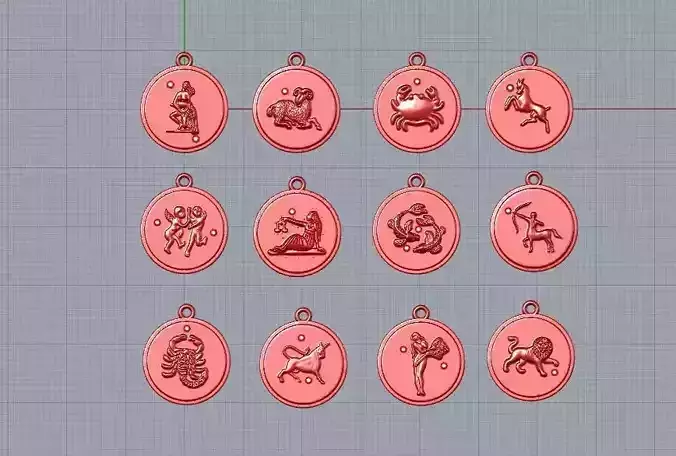 Zodiac  Pendants Set Pack 