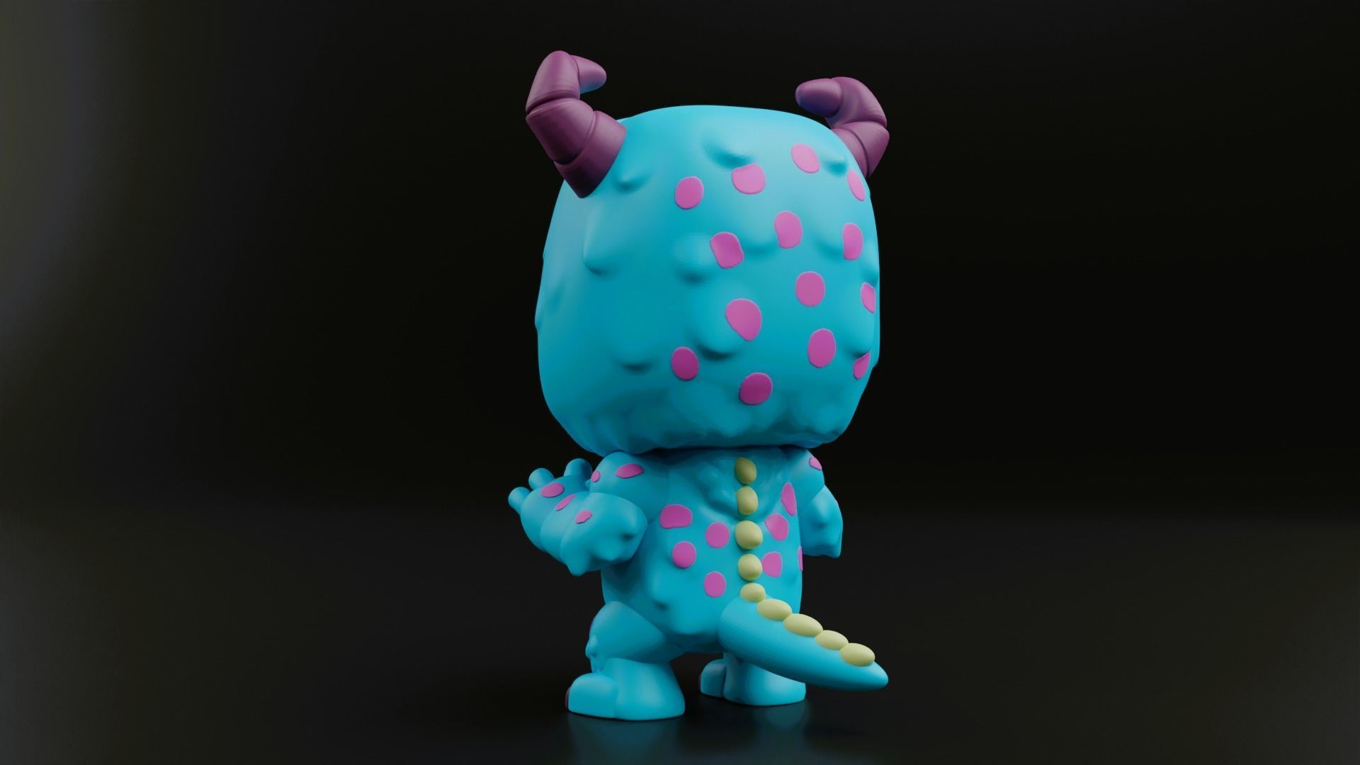sulley funko pop from the movie monsters inc 3D print model_13