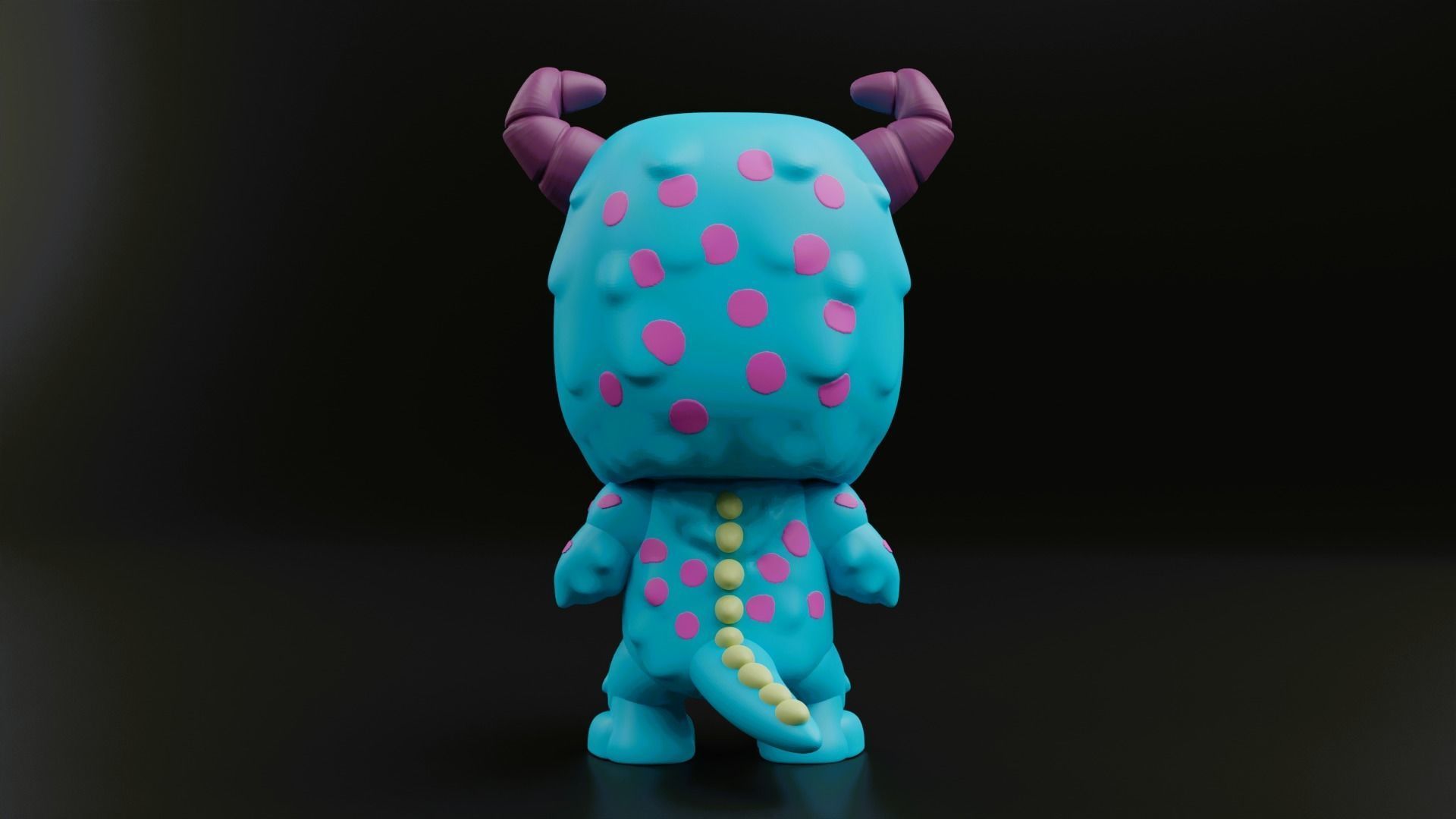 sulley funko pop from the movie monsters inc 3D print model_16