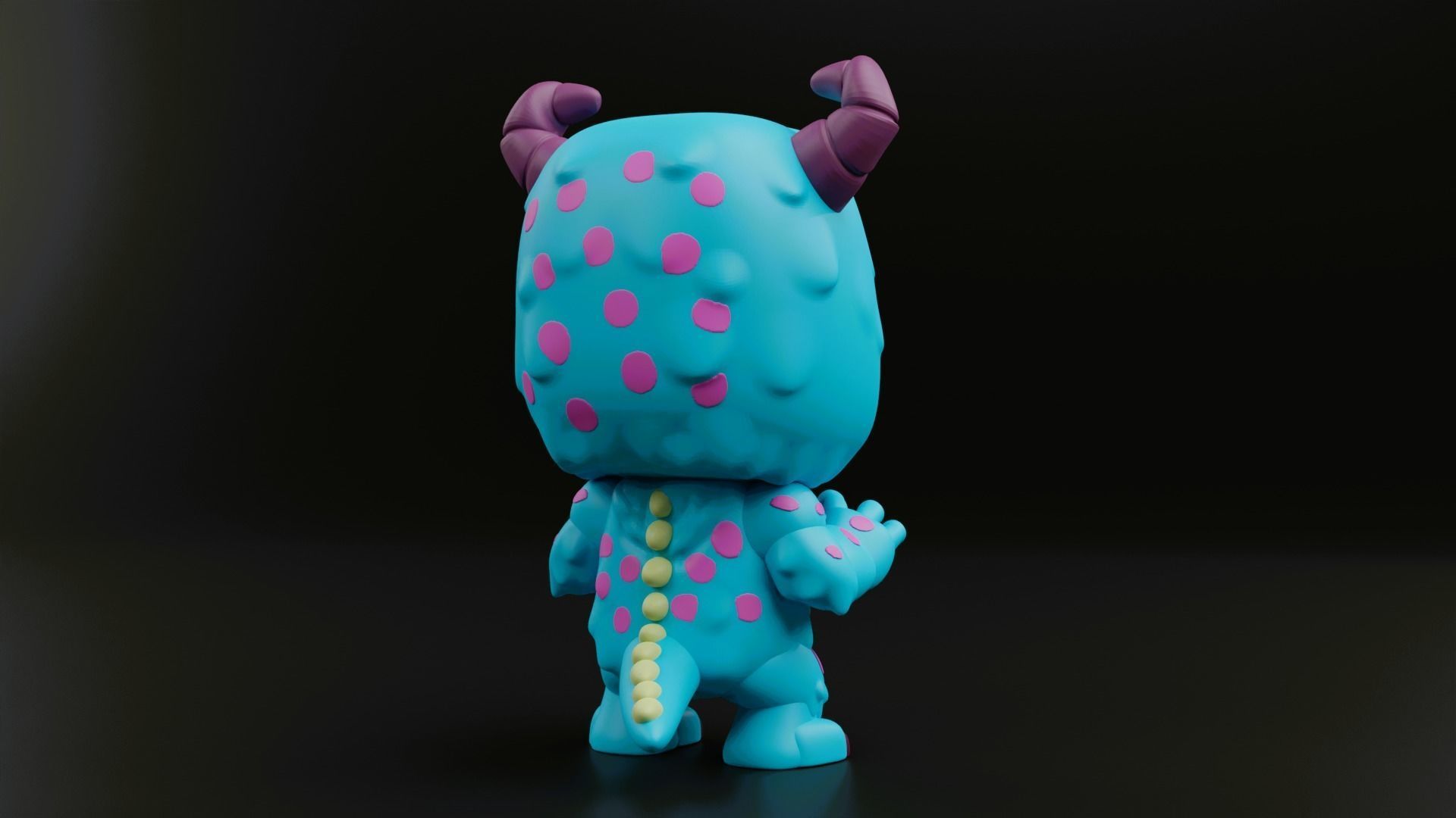 sulley funko pop from the movie monsters inc 3D print model_15