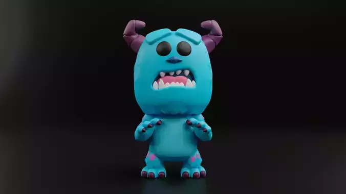 sulley funko pop from the movie monsters inc 3D print model
