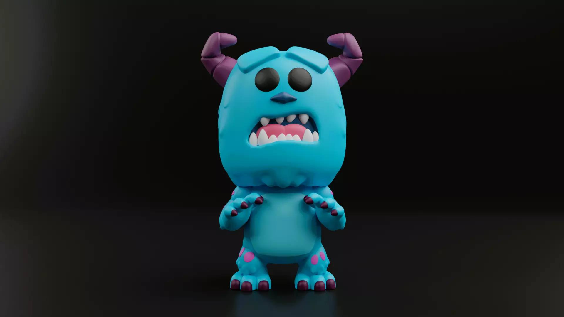 sulley funko pop from the movie monsters inc 3D print model_0