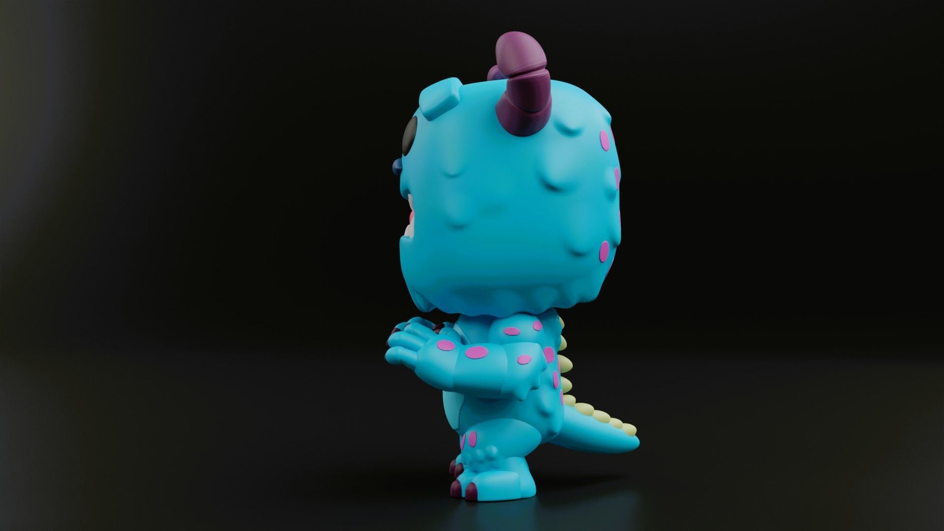 sulley funko pop from the movie monsters inc 3D print model_2
