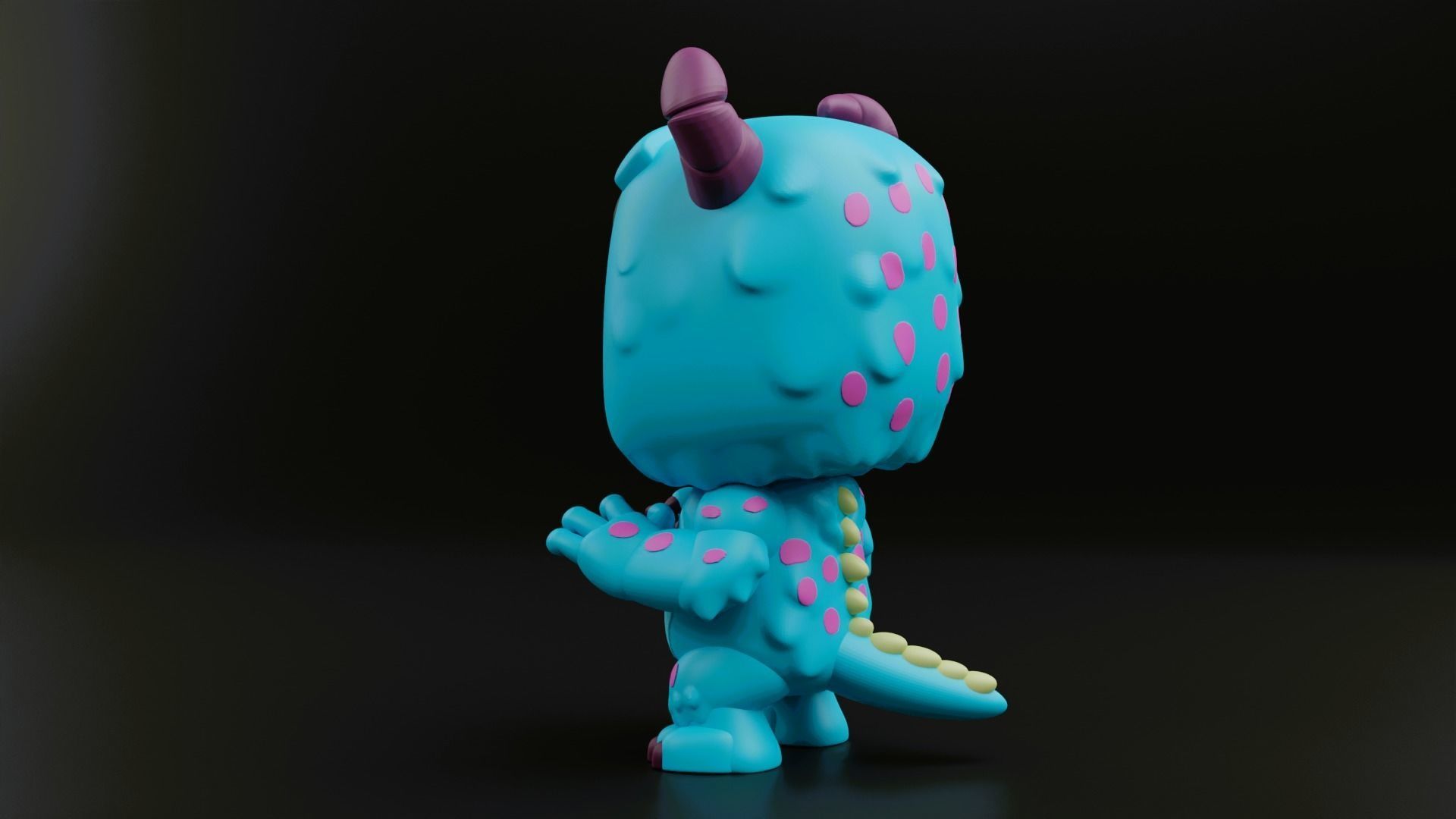 sulley funko pop from the movie monsters inc 3D print model_4