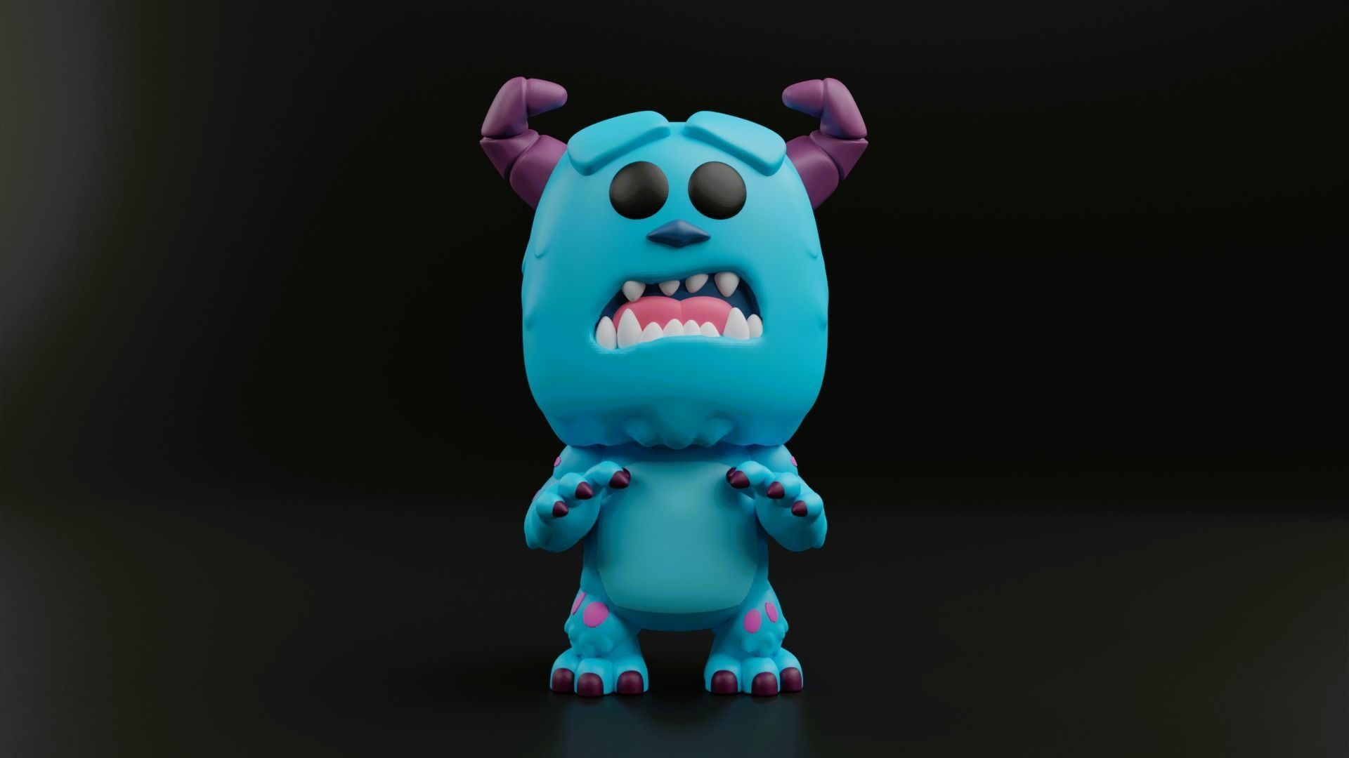 sulley funko pop from the movie monsters inc 3D print model_14