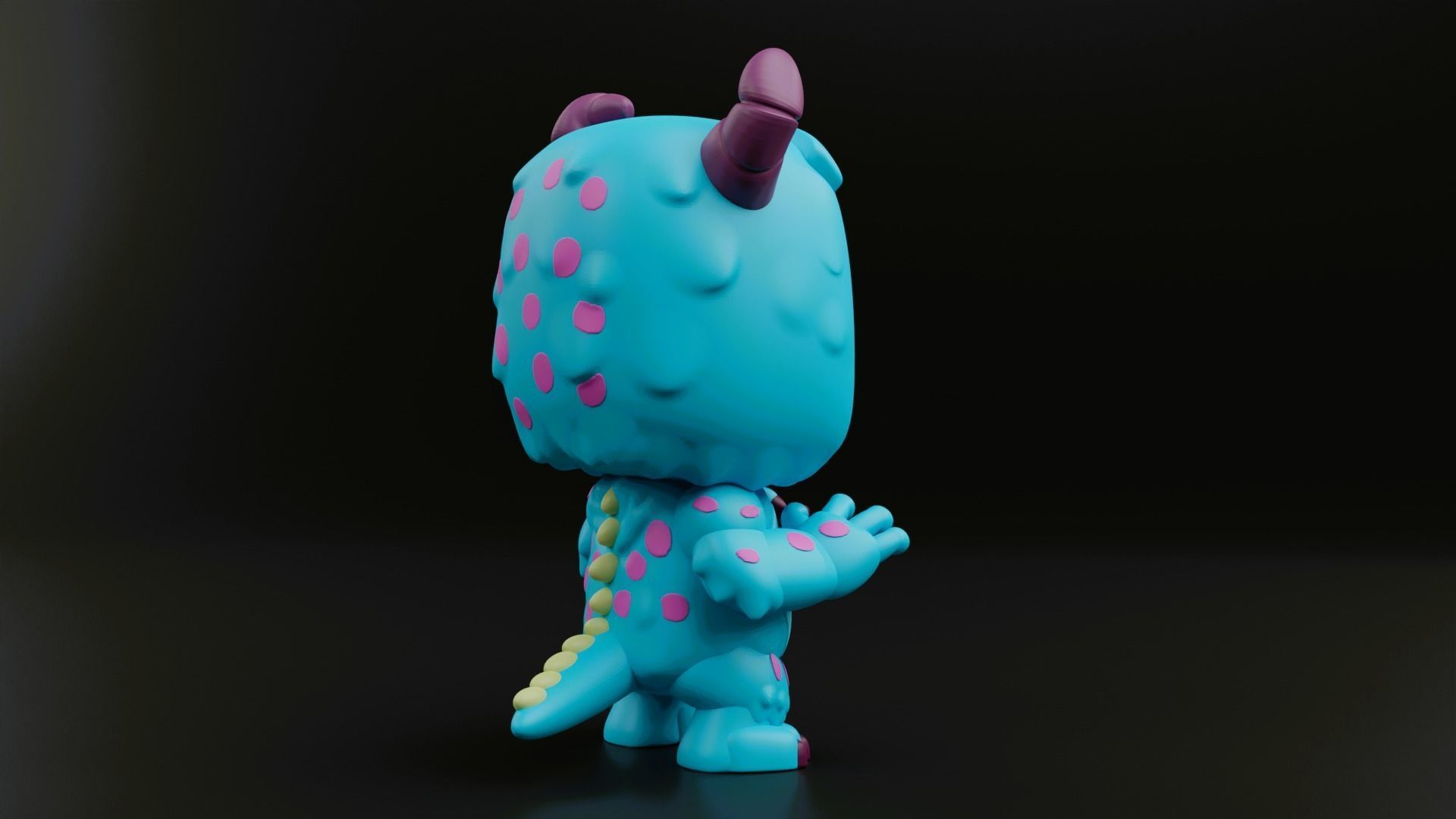 sulley funko pop from the movie monsters inc 3D print model_12