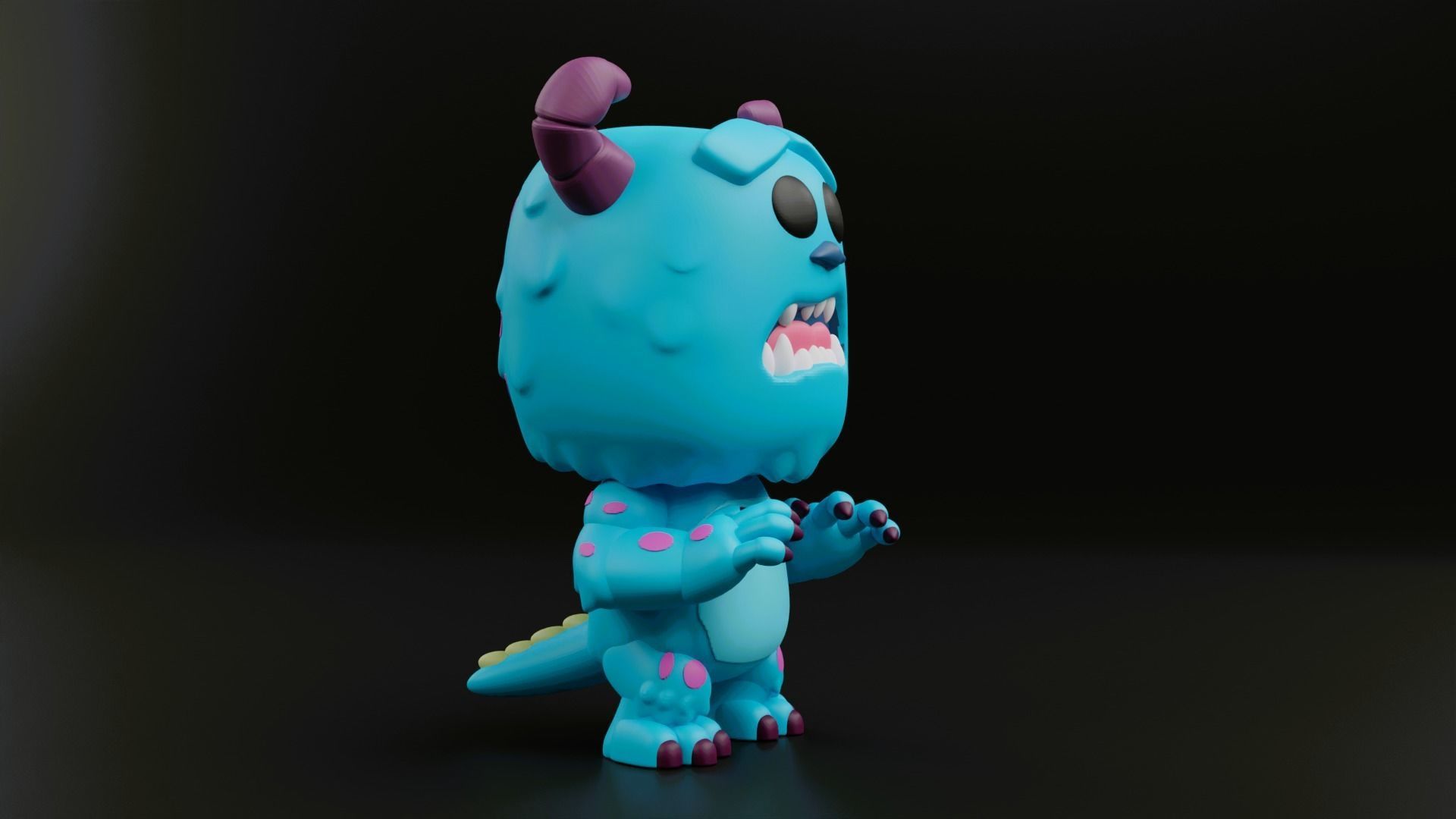sulley funko pop from the movie monsters inc 3D print model_9