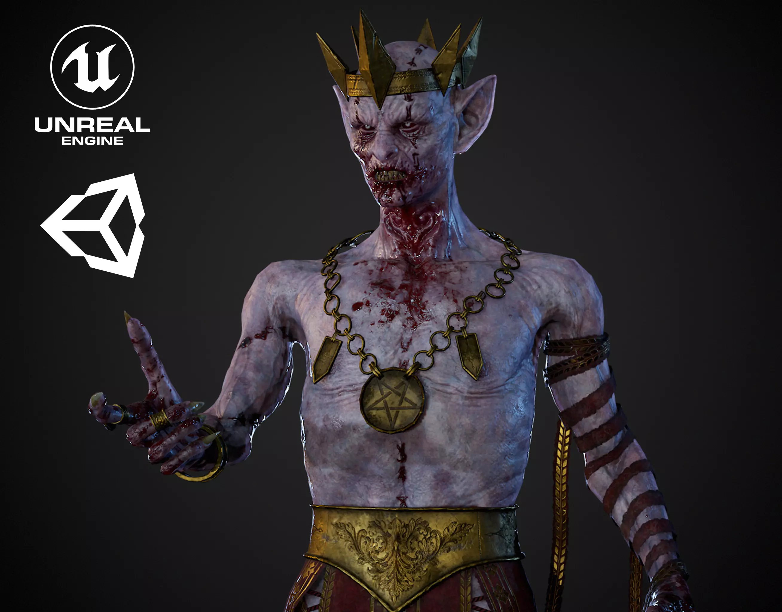 Head Vampire Game Ready Low-poly 3D model