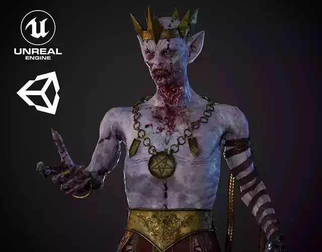 Head Vampire Game Ready Low-poly 3D model