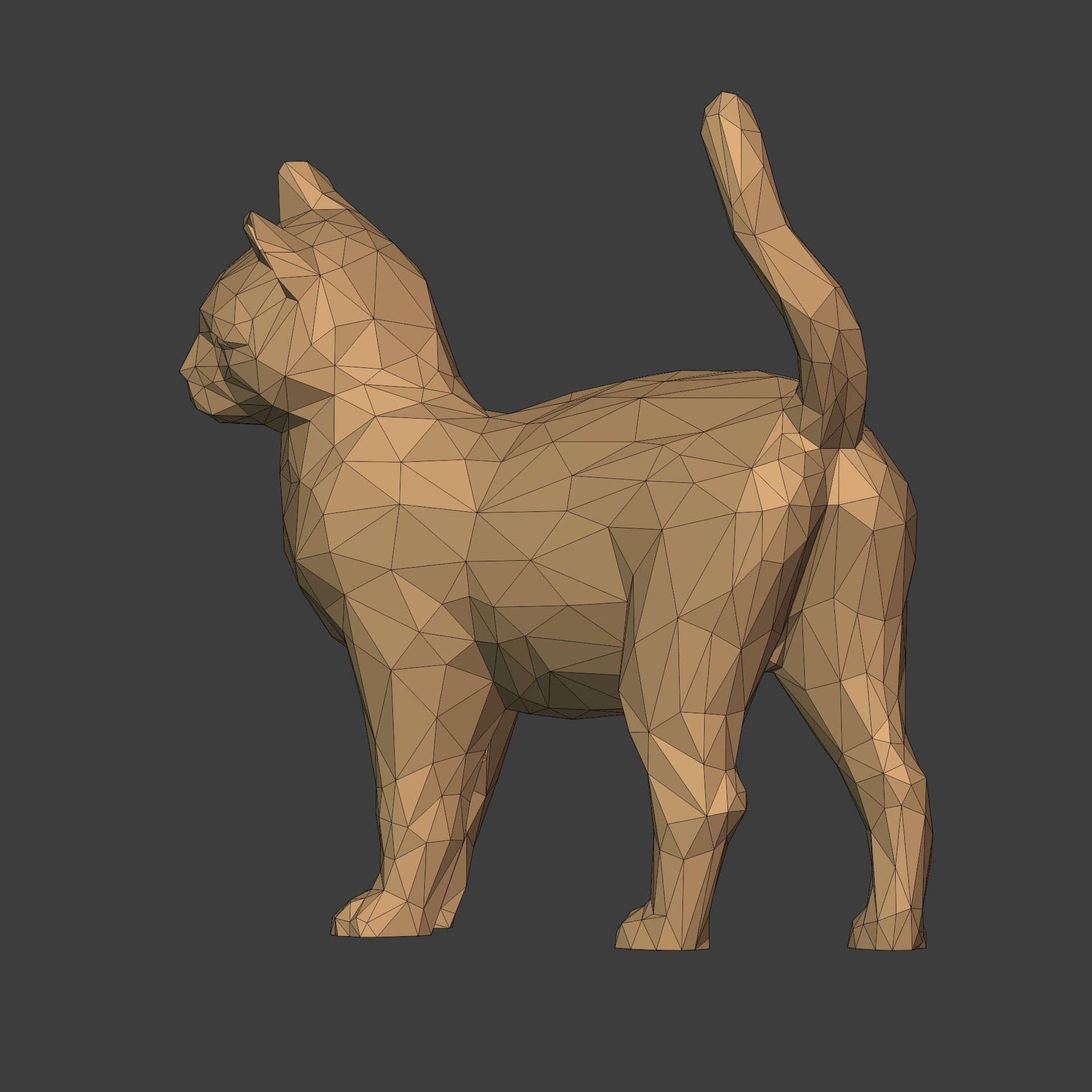 Cat Statue 3D print model_14