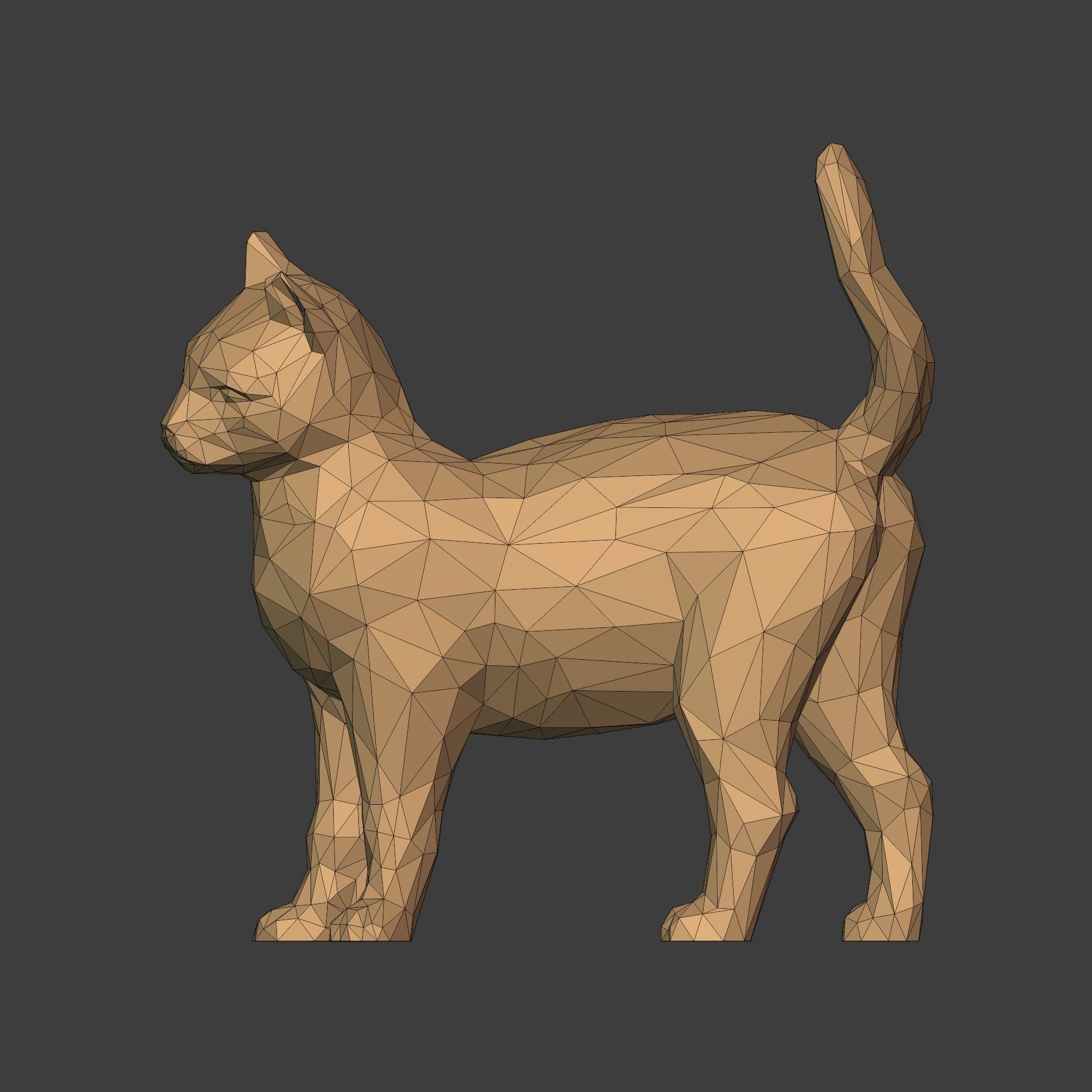 Cat Statue 3D print model_4