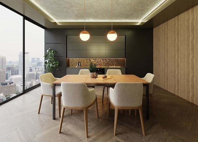 Luxury Apartment Scene In Native Blend File VIZFROMBLENDER 3D model 5