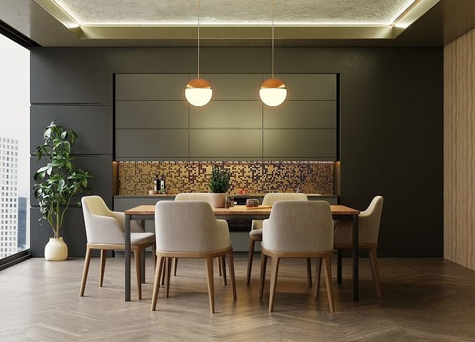 Luxury Apartment Scene In Native Blend File VIZFROMBLENDER 3D model 4
