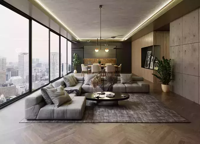 Luxury Apartment Scene In Native Blend File VIZFROMBLENDER 3D model