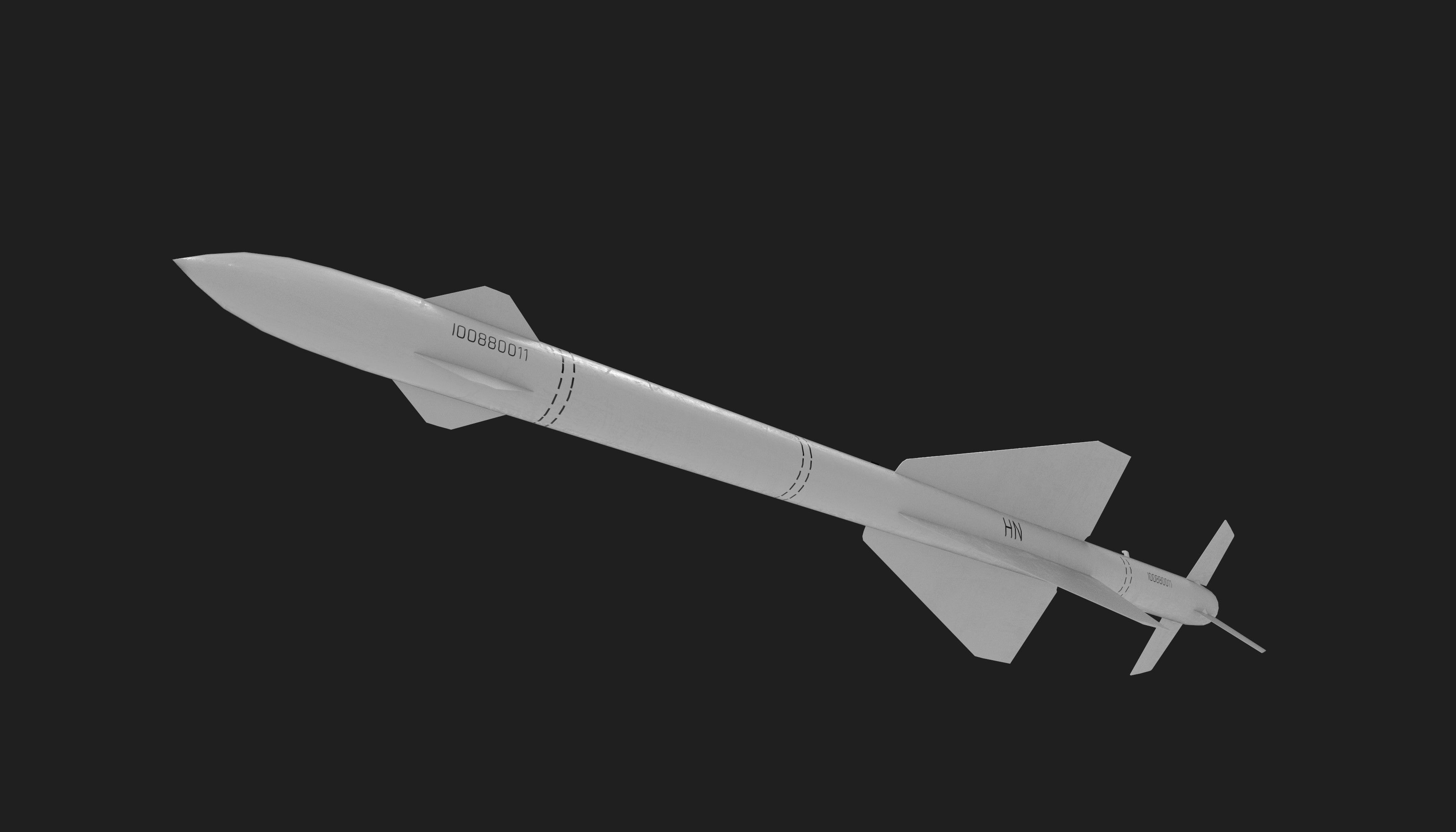 aa7 r24 air to air missile Low-poly 3D model_21