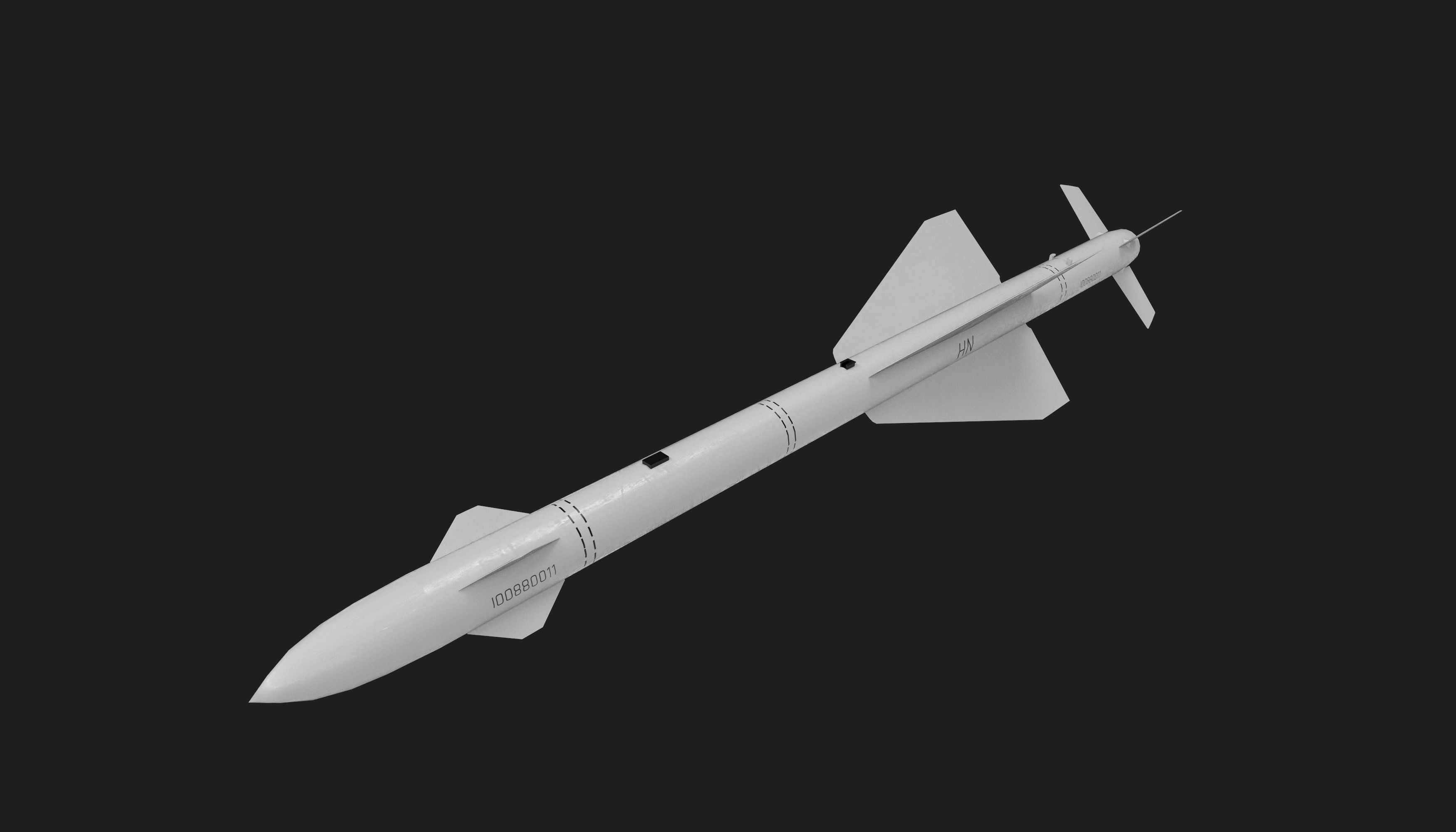 aa7 r24 air to air missile Low-poly 3D model_25
