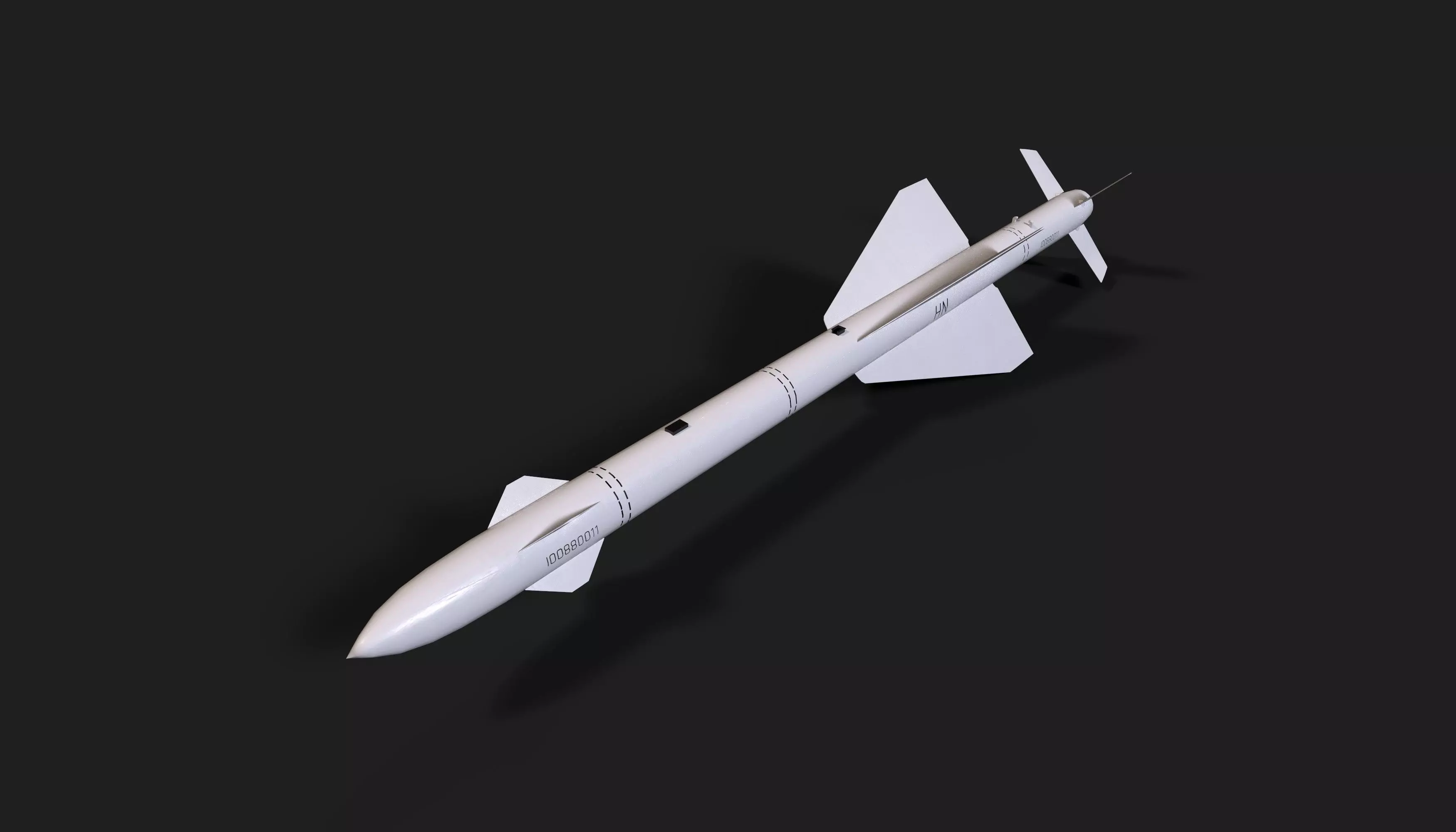 aa7 r24 air to air missile Low-poly 3D model_0